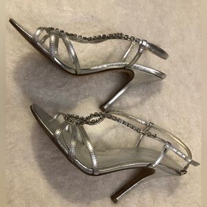 Silver blingy heels